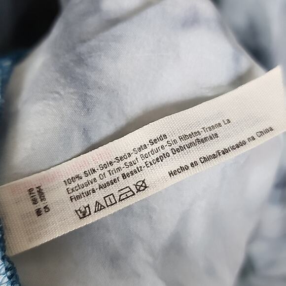 Free People 100% Silk Blue Grey Tie Dye Medium Dress - Picture 4 of 9